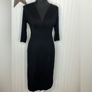 Nieves Lavi Black Long Sleeve Wool Dress Size 6